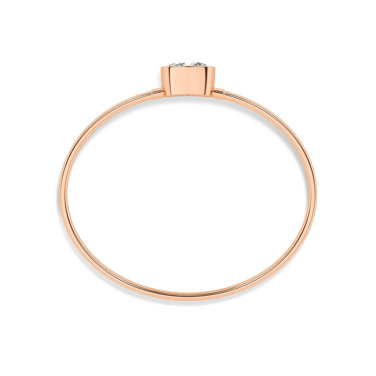 18K Lab-Grown Diamond Bangle – OB68485 - Rose Gold