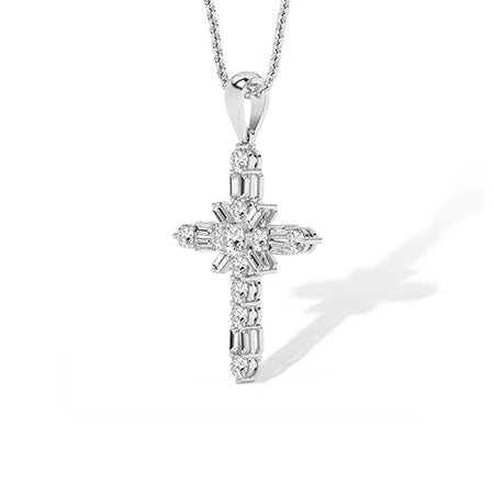 Round LG Diamond Pendant in Rose Gold - Binson Diamonds Antwerp