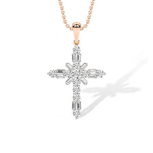 Round LG Diamond Pendant in Rose Gold - Binson Diamonds Antwerp
