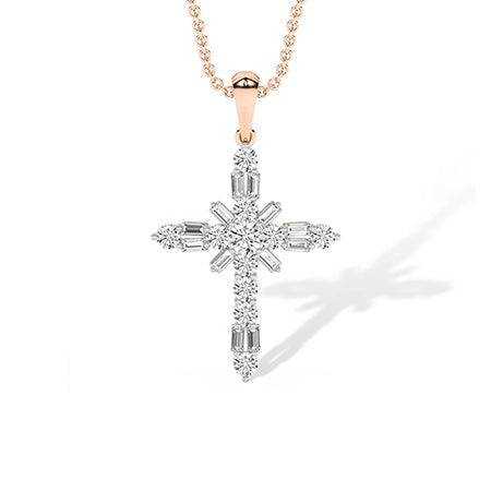 Round LG Diamond Pendant in Rose Gold - Binson Diamonds Antwerp