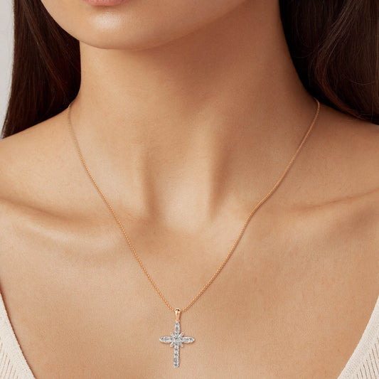 Round LG Diamond Pendant in Yellow Gold - Binson Diamonds Antwerp