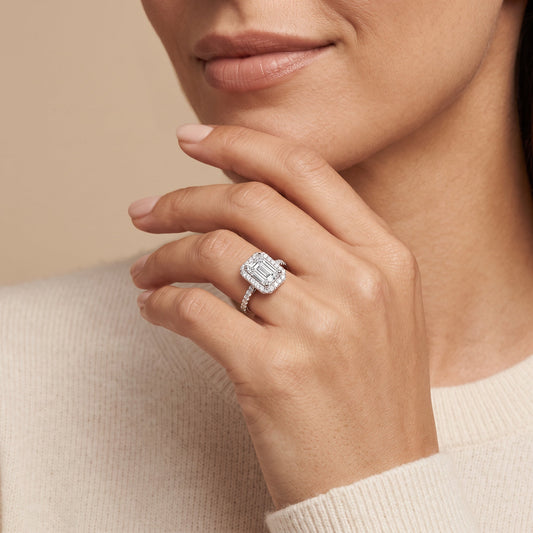 Emerald LG Diamond Ring