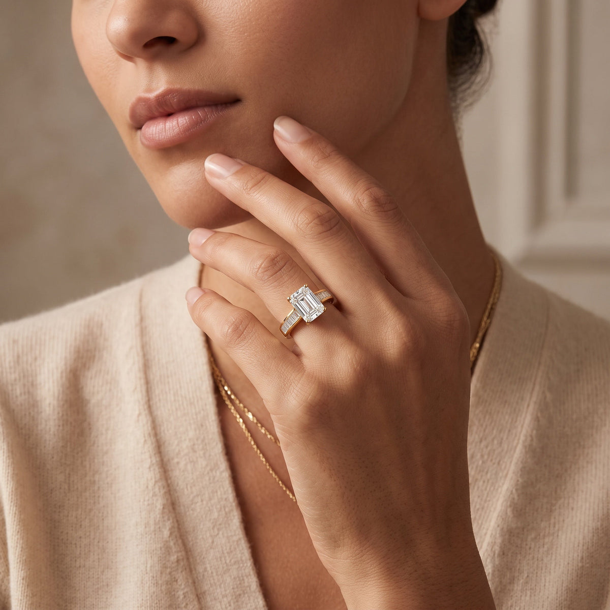Emerald LG Diamond Ring