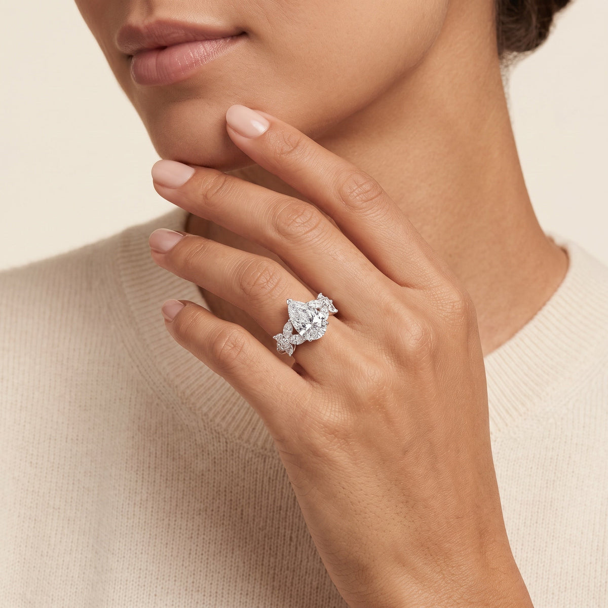 Pear LG Diamond Ring