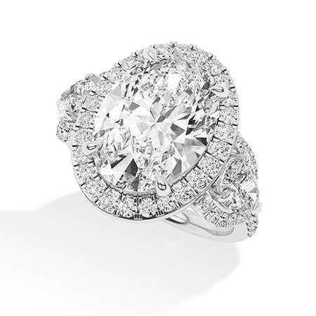 Oval LG Diamond Ring in White Gold - Binson Diamonds Antwerp