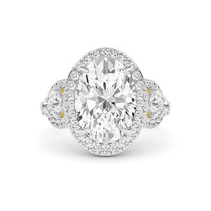 Oval Lab-Grown Diamond Ring in 18K yellow gold, overhead view